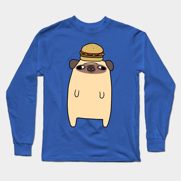 Standing Hamburger Pug Long Sleeve T-Shirt by saradaboru